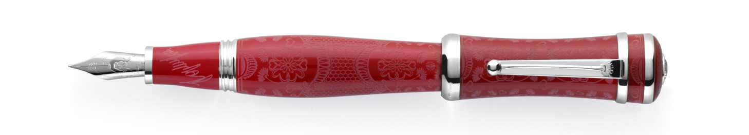 Montegrappa Sophia Loren Sophia Loren Fountain Pen, Red & Silver